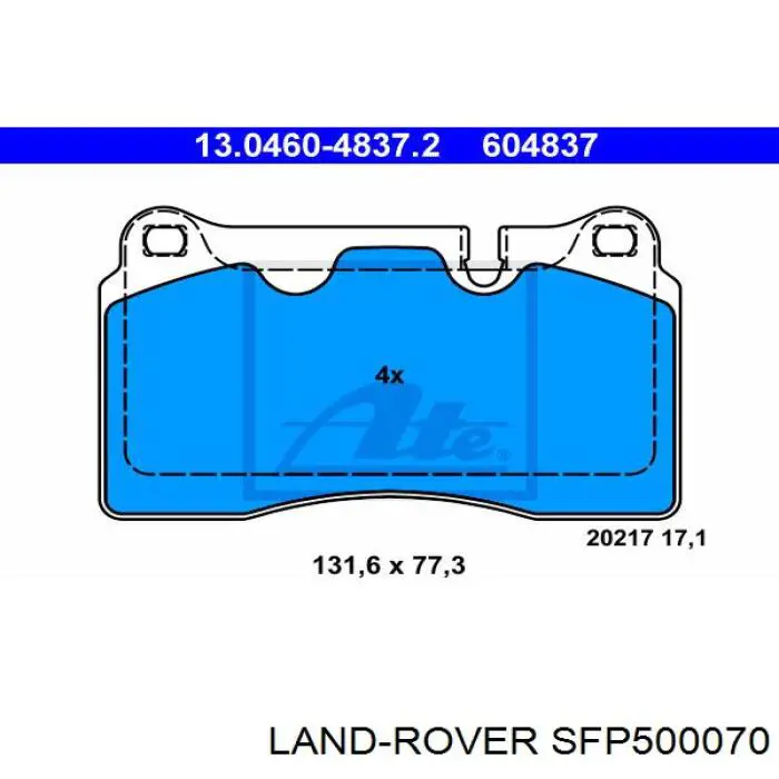 SFP500070 Land Rover pastillas de freno delanteras