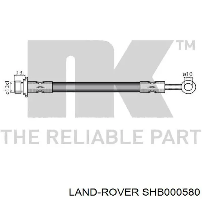 SHB000580 Land Rover latiguillo de freno delantero