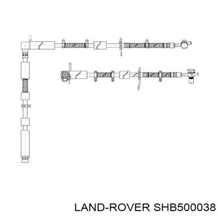 SHB500038 Land Rover tubo flexible de frenos delantero izquierdo