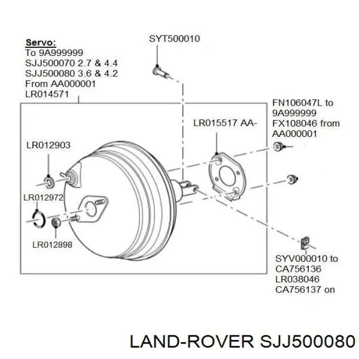 Servofreno de vacío para Land Rover Range Rover (L320)