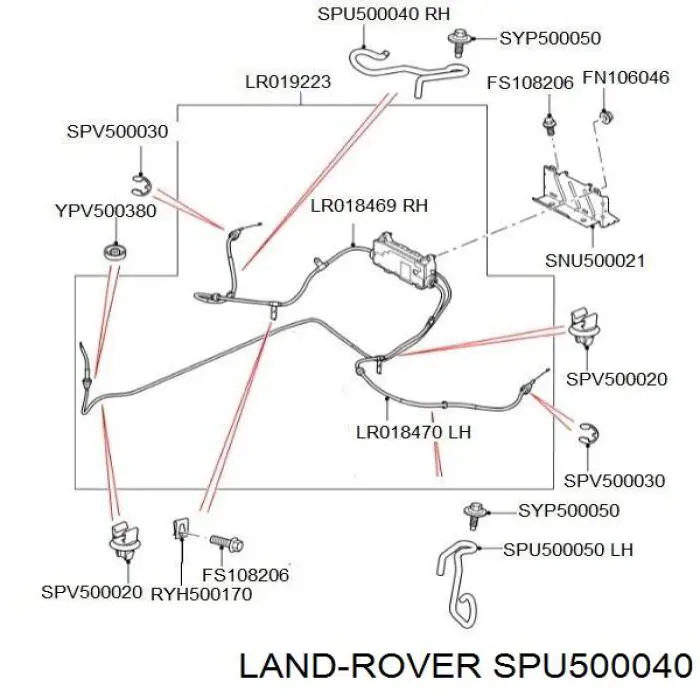 SPU500040 Land Rover soporte del cable del freno de mano