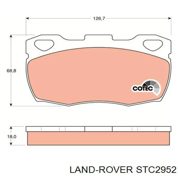 Pastillas de freno STC2952 Land Rover