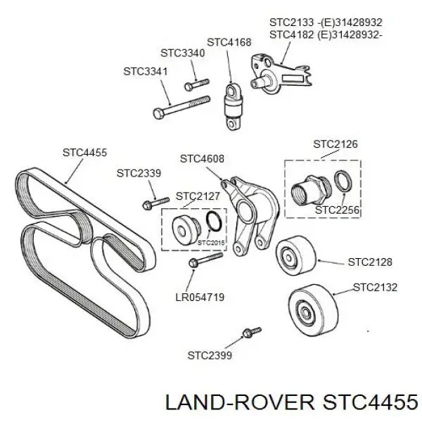 STC4455 Land Rover correa trapezoidal