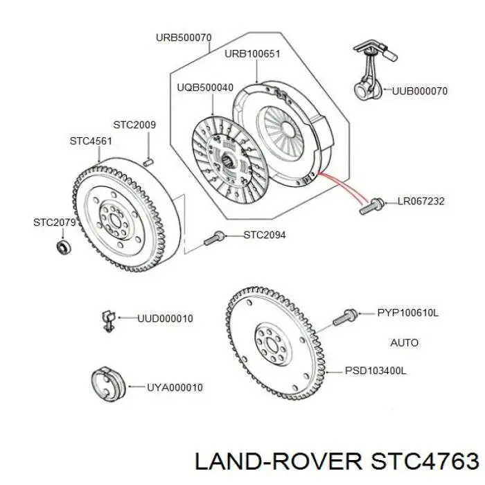 Kit de embrague (3 partes) LAND ROVER STC4763
