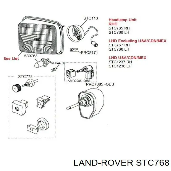 Faros para Land Rover Discovery I LG, LJ