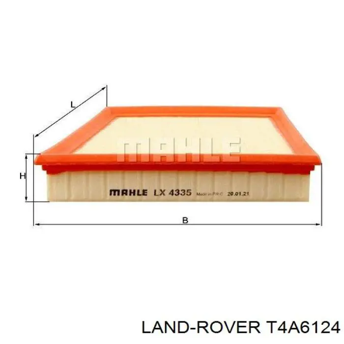 T4A6124 Land Rover filtro de aire