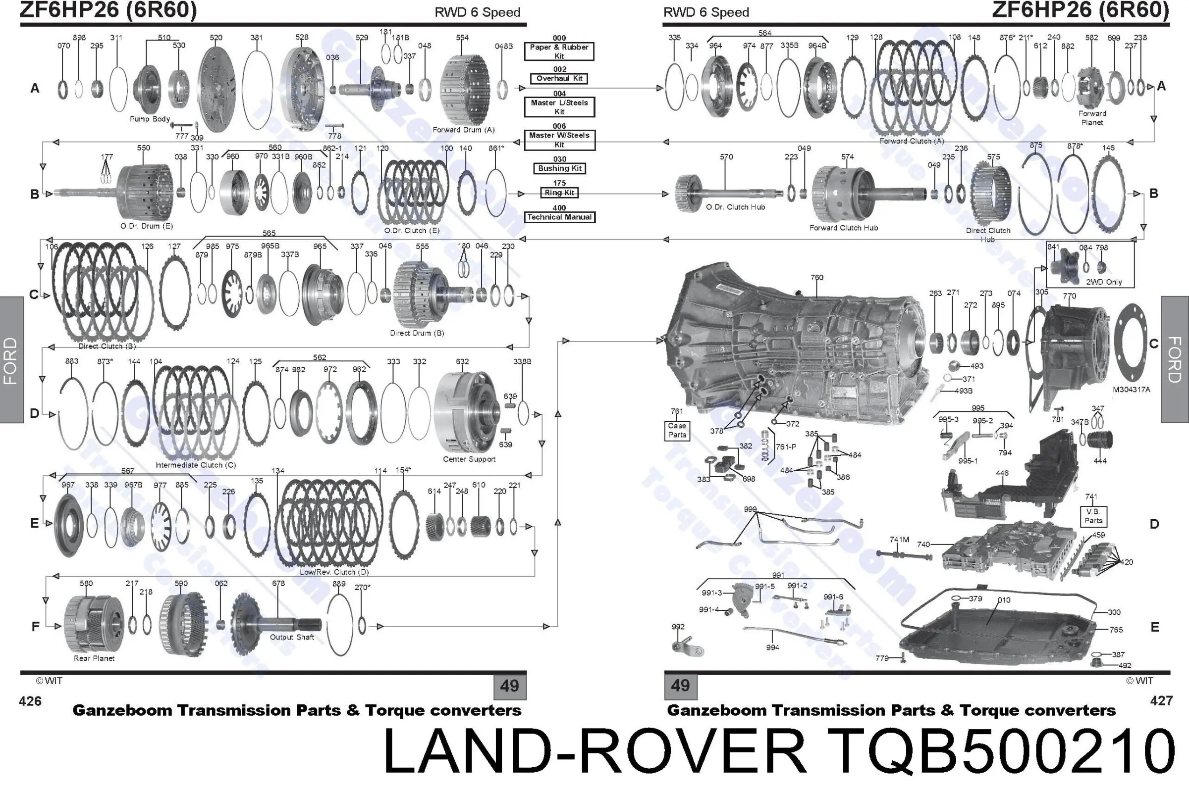 TQB500210 Land Rover convertidor de caja automática