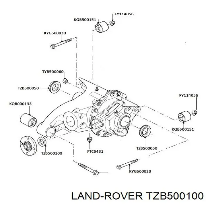 Anillo retén, Diferencial trasero para Land Rover Range Rover (L320)