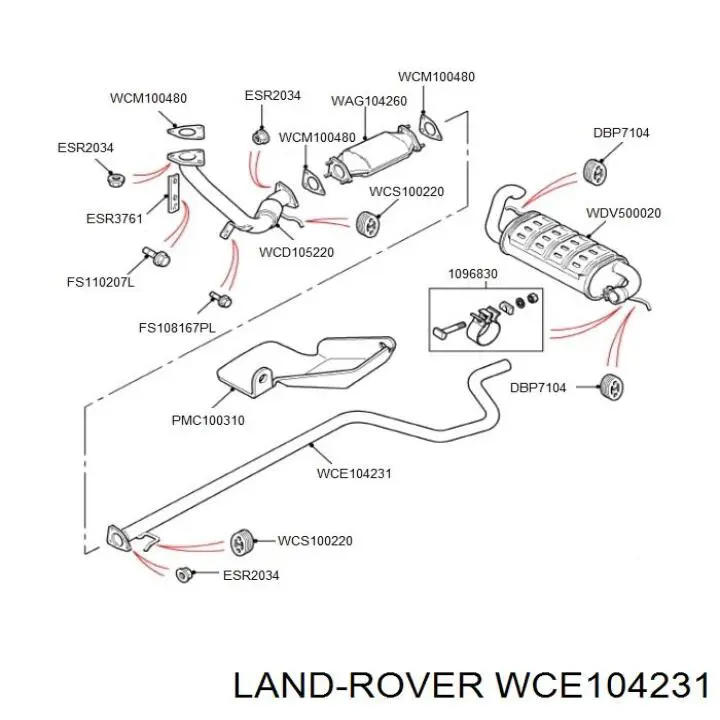 Silenciador central Land Rover WCE104231 precio, desde 53,23 EUR