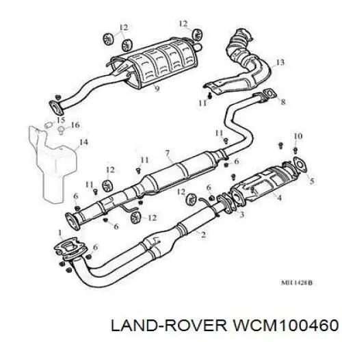 Junta de escape WCM100460 Land Rover