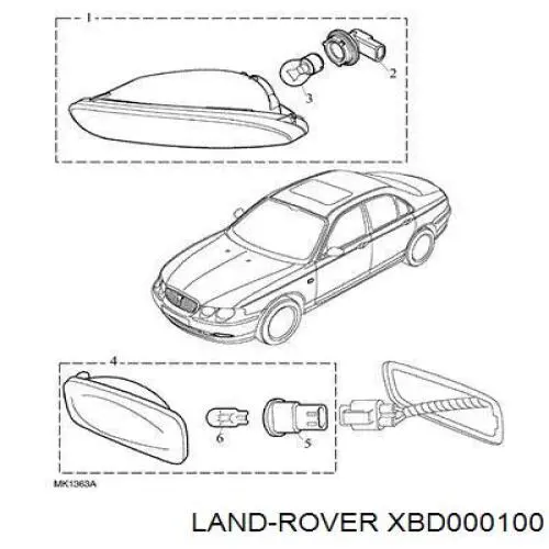 XBD000100 Land Rover piloto intermitente derecho