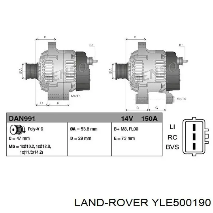 Comprar YLE500190 Land Rover Dynamo