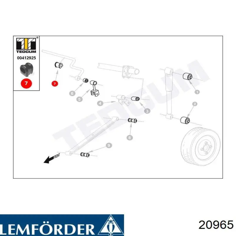Buje de barra estabilizadora trasera Lemforder 20965 precio, desde 3,99 EUR
