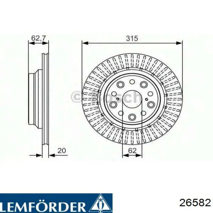 26582 Lemforder Silentblock del puente trasero