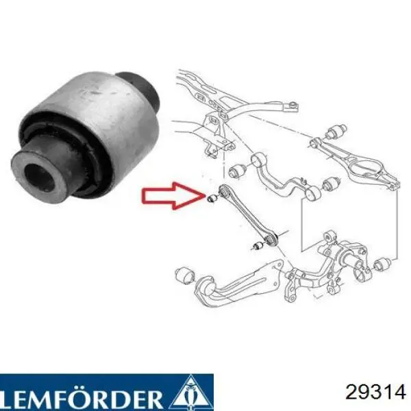 29314 Lemforder Silentblock del brazo superior de suspensión trasera