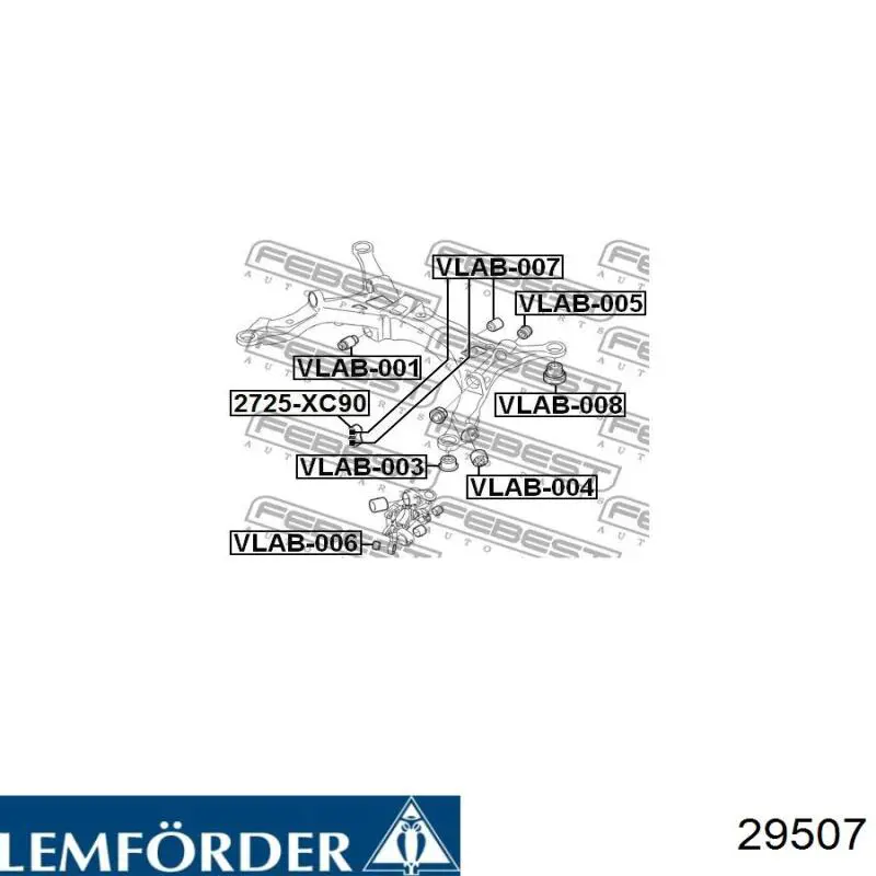29507 Lemforder suspensión, cuerpo del eje trasero