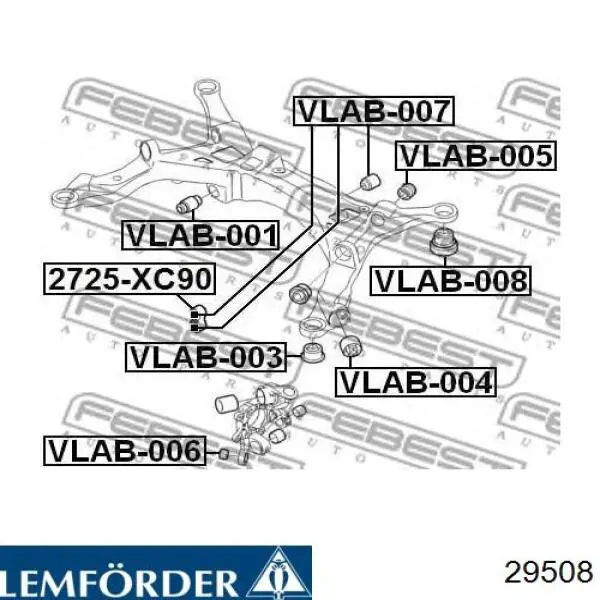 Silentblock trasero 9465975 Volvo