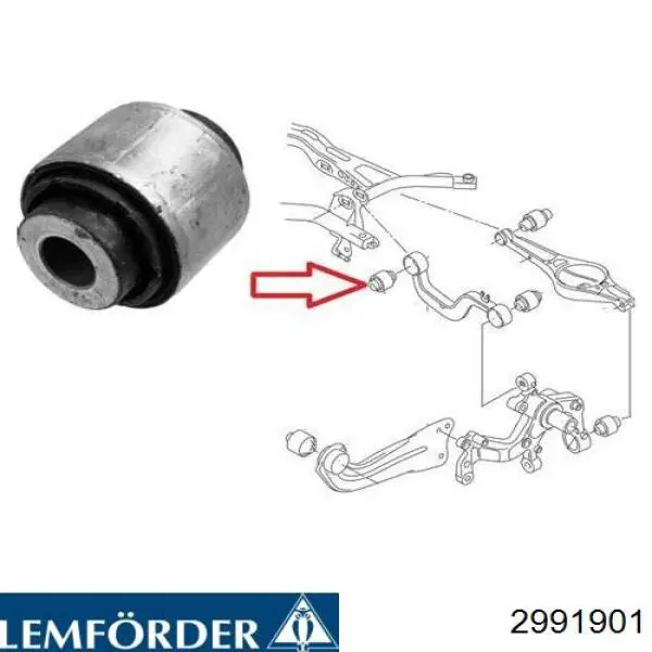 Silentblock del brazo superior de suspensión trasera 2991901 Lemforder