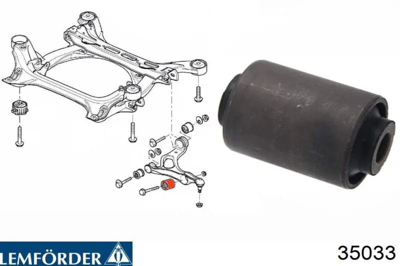 Buje del brazo de suspensión delantero superior 35033 Lemforder