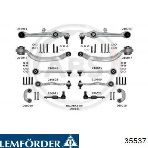 35537 Lemforder kit de brazo de suspension delantera