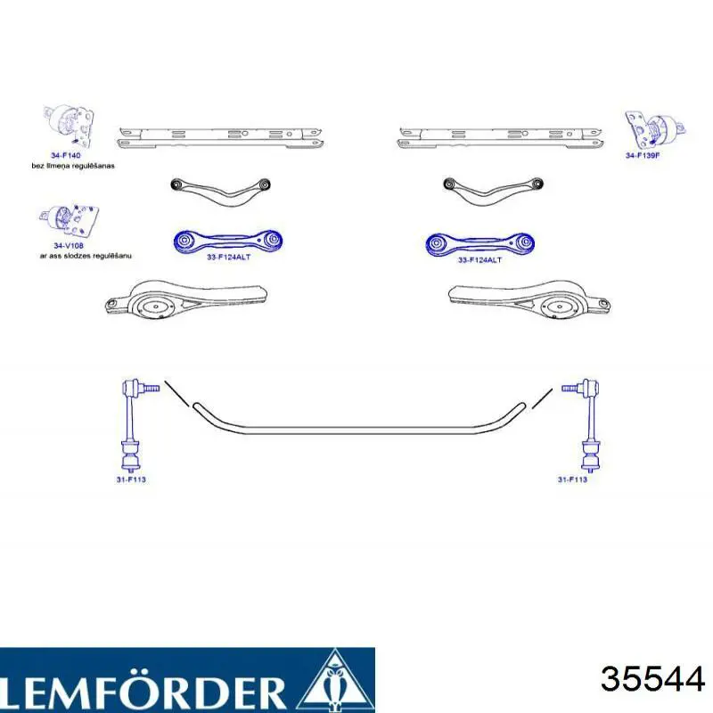 35544 Lemforder bloque silencioso trasero brazo trasero delantero