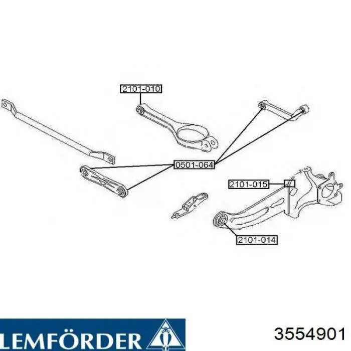 35549 01 Lemforder suspensión, brazo oscilante trasero, trasera