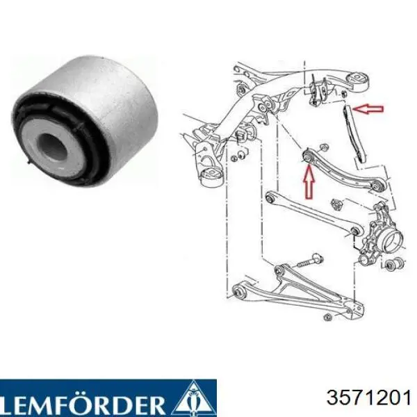 35712 01 Lemforder silentblock de brazo de suspensión trasero superior