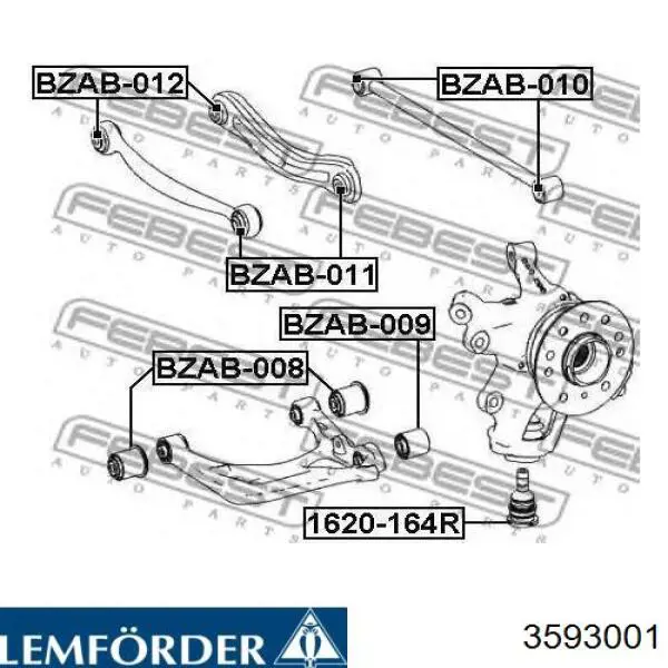 Buje del brazo inferior trasero Lemforder 3593001 precio, desde 17,35 EUR