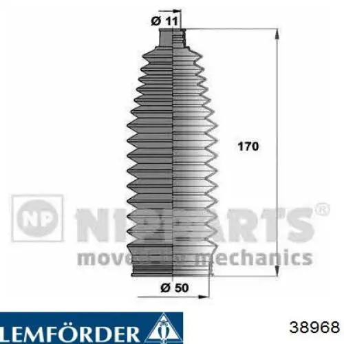 Guardapolvo de dirección Lemforder 38968 precio, desde 8,77 EUR