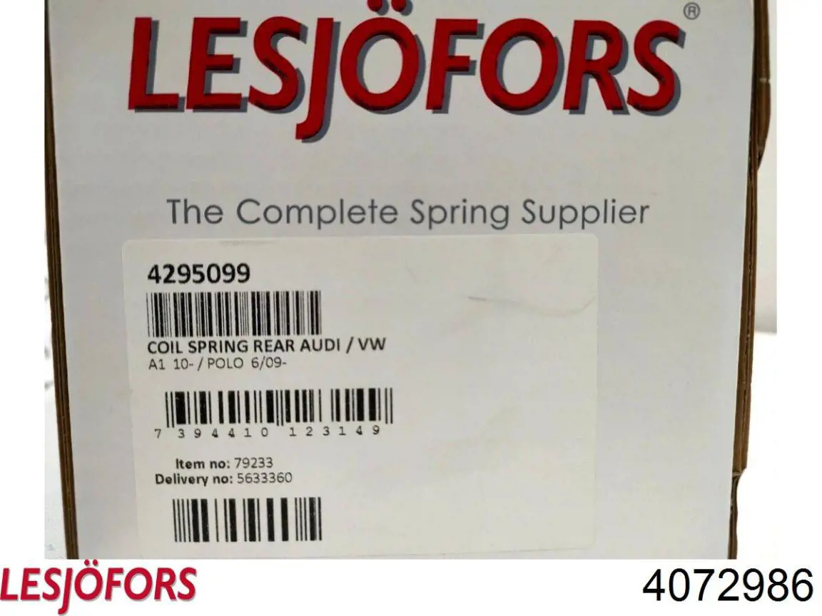 Muelle delantero Lesjofors 4072986 precio, desde 34,66 EUR
