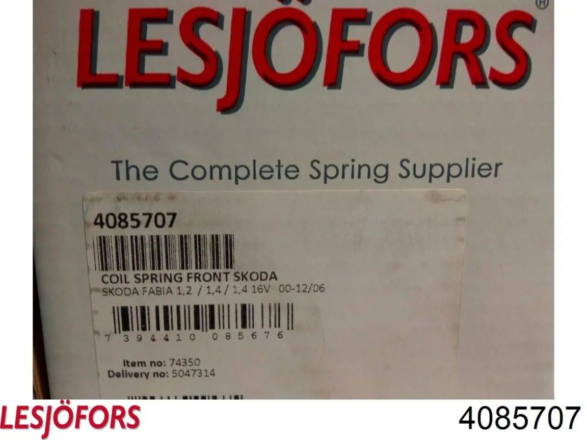 Muelle de suspensión eje delantero Skoda Fabia 2 5J2, 542, 572, 582