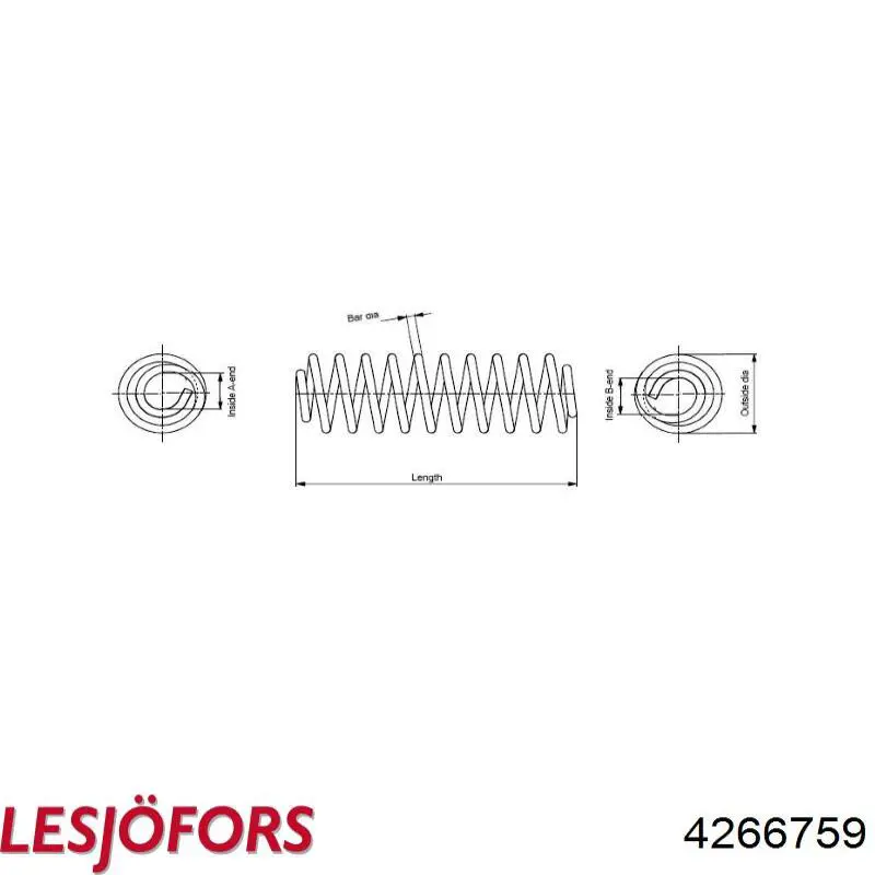 4266759 Lesjofors muelle de suspensión eje trasero