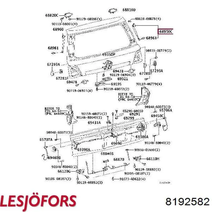 8192582 Lesjofors amortiguador de maletero