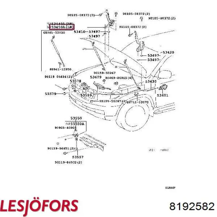 Amortiguador de maletero Lesjofors 8192582 precio, desde 26,23 EUR