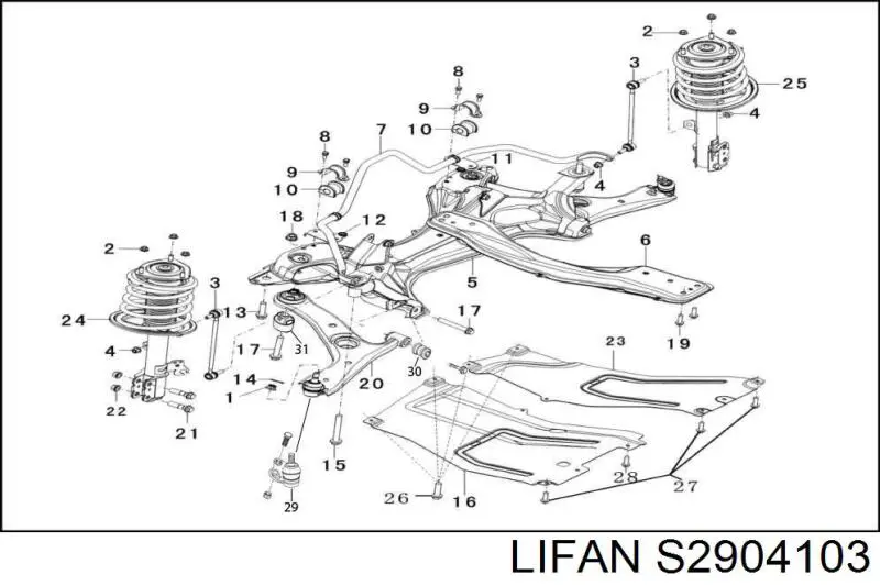 S2904103 Lifan rótula de suspensión inferior