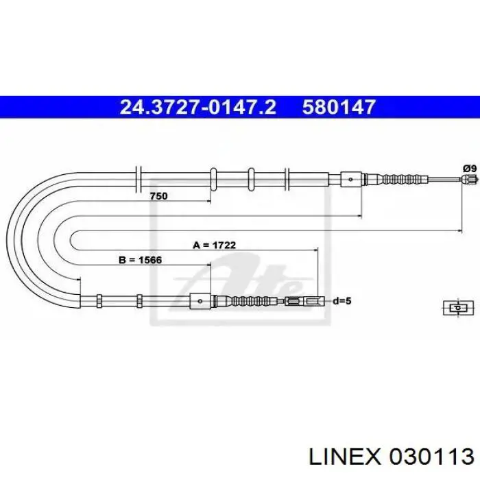 03.01.13 Linex cable de freno de mano trasero derecho/izquierdo