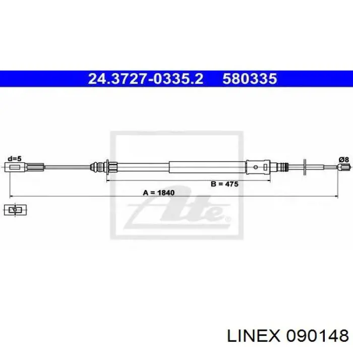 09.01.48 Linex cable de freno de mano trasero derecho/izquierdo