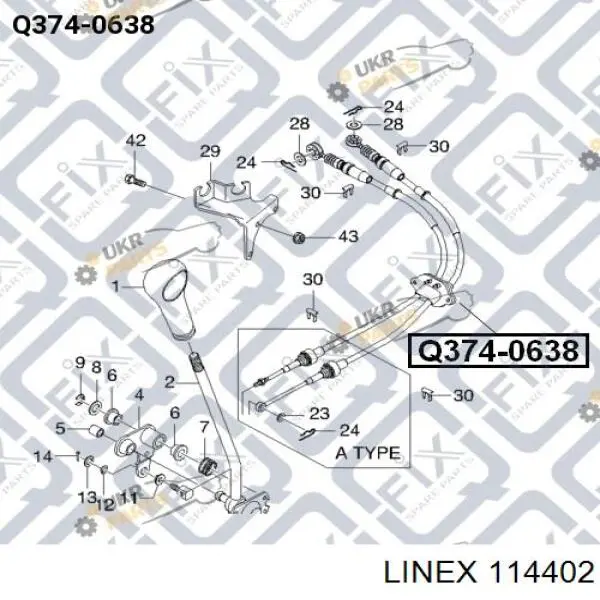 114402 Linex cables de caja de cambios