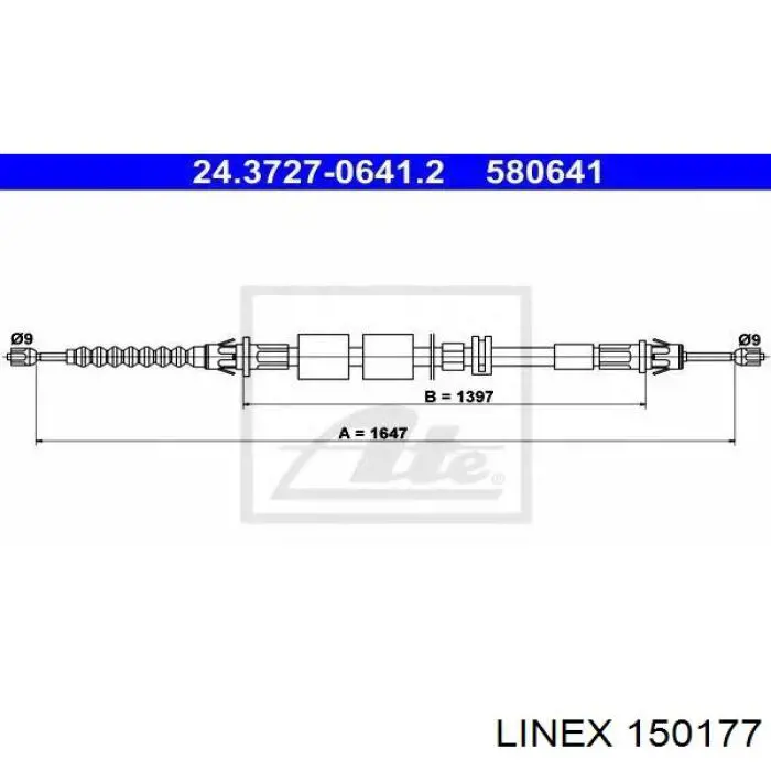 15.01.77 Linex cable de freno de mano trasero derecho/izquierdo