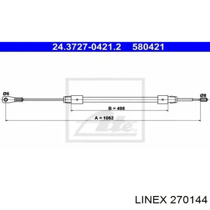 27.01.44 Linex cable de freno de mano trasero izquierdo