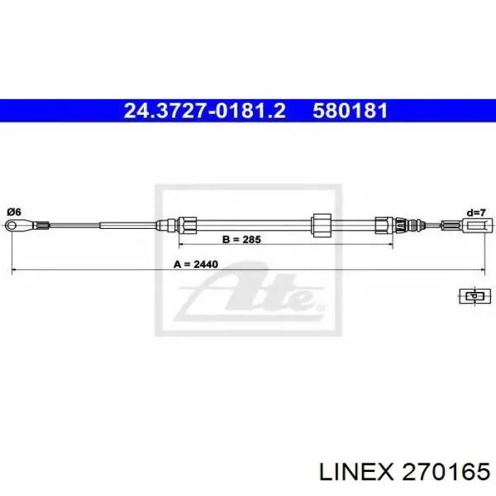 27.01.65 Linex cable de freno de mano delantero