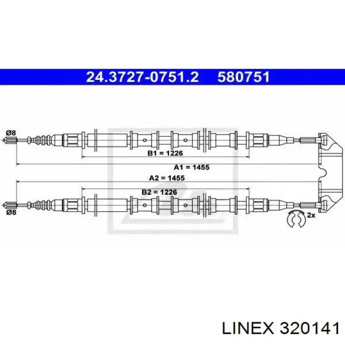 32.01.41 Linex cable de freno de mano trasero derecho/izquierdo