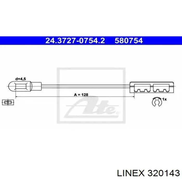 32.01.43 Linex cable de freno de mano trasero derecho/izquierdo