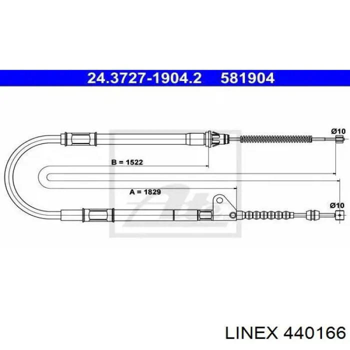 440166 Linex cable de freno de mano trasero izquierdo