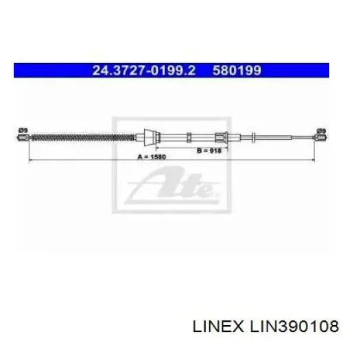 LIN39.01.08 Linex cable de freno de mano trasero derecho/izquierdo