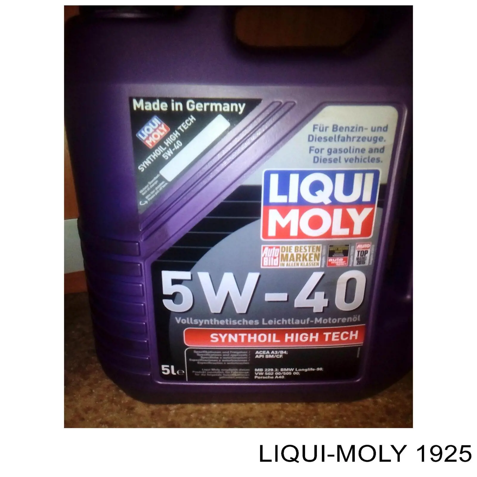 Liqui Moly Synthoil High Tech Sintético 5 L (1925)