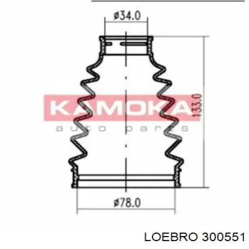 300551 Loebro fuelle, árbol de transmisión delantero exterior