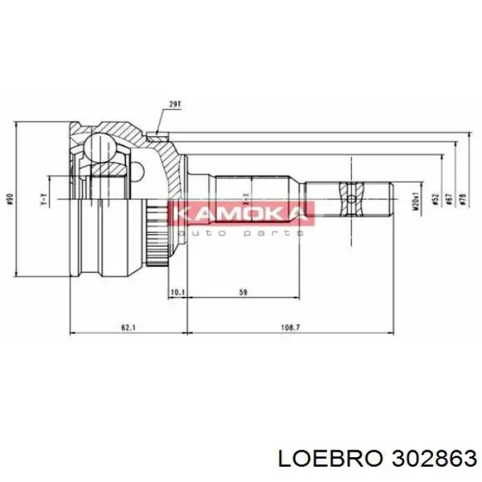 302863 Loebro junta homocinética exterior delantera