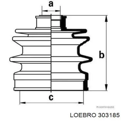 303185 Loebro fuelle, árbol de transmisión delantero exterior