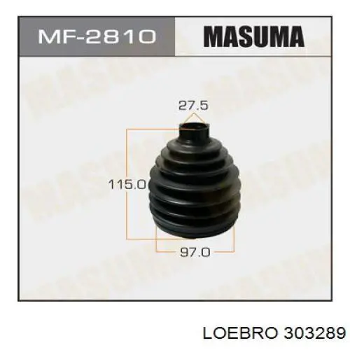 303289 Loebro fuelle, árbol de transmisión delantero exterior